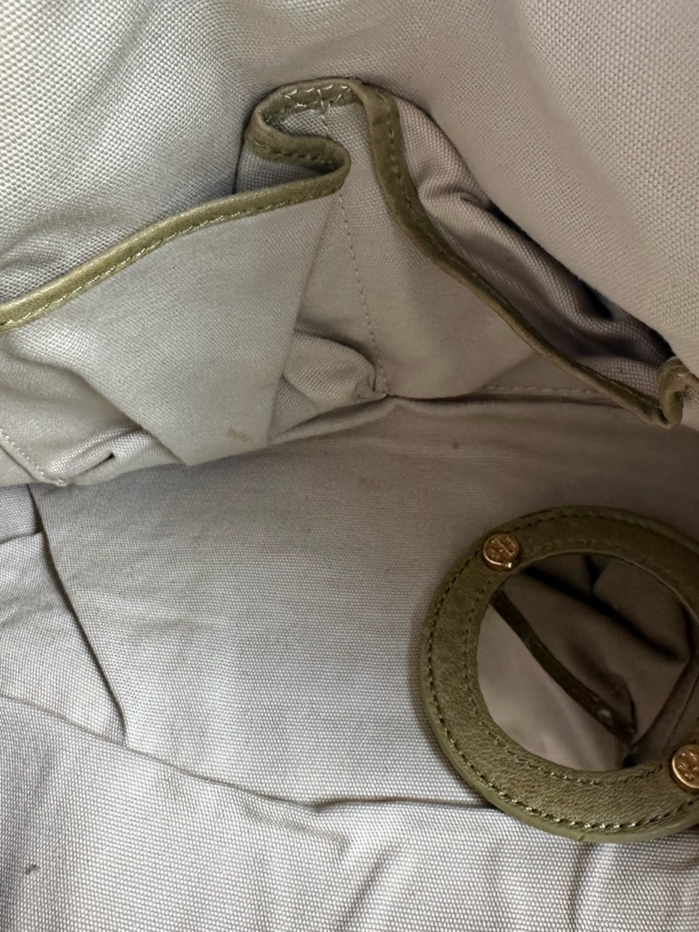 Tory Burch Matilda green tea .. Yellow Striped Leather Satchel bag - Picture 6 of 10
